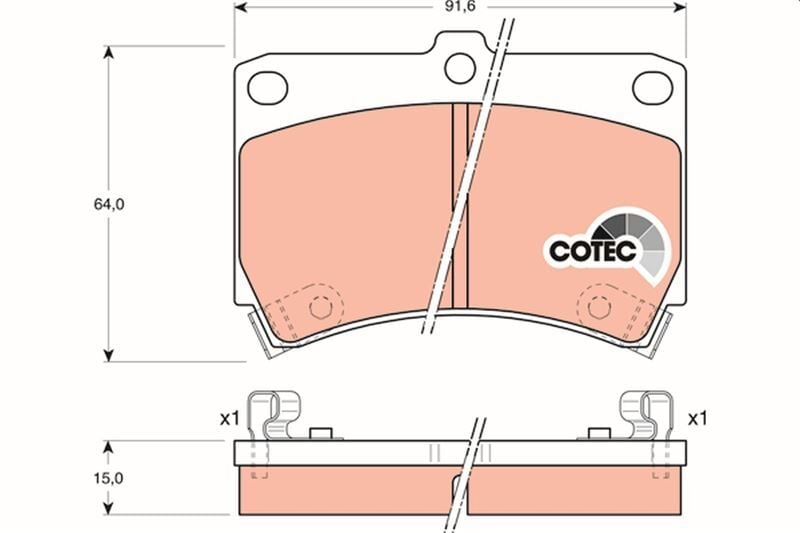 TRW GDB1024 ÖN FREN BALATA MAZDA 323 1.6L B6 BG kasa 89-95 / 1.5L Z5 DOHC BA kasa 96-98 - Görsel 1