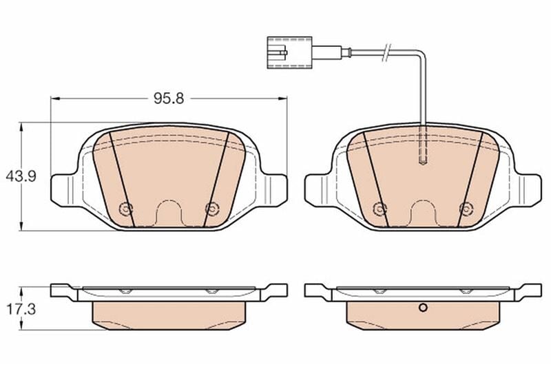 TRW GDB1985 ARKA BALATA LINEA 1.6 DMTJ 09 > Euro5 FİŞLİ 95.8x43.9x17.3 - Görsel 1