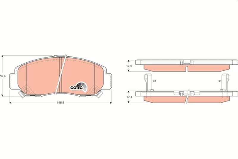 TRW GDB3268 ÖN FREN BALATA HONDA CIVIC 1.6L R16A2 R16B2 VTEC sedan FD6 FB7 kasa 06-16 / 1.8L R18A2 FD7 kasa 06-12 - Görsel 1
