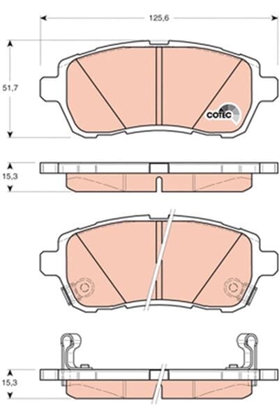 TRW GDB3437 ÖN BALATA FIESTA VI 1.4-1.4TDCİ 1.6 TDCI 08 >SWIFT 10 > JUSTY 07 > MAZDA II 07 > SIRION 08 > - Görsel 1