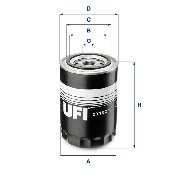 UFI 2310200 YAĞ FİLTRESİ FORD RANGER 98>06 2.5 TD - NISSAN PİCK UP-NAVARA 720-D21-D22 TOYOTA HIACE 2.2-2.4D W 940/1 - Görsel 1