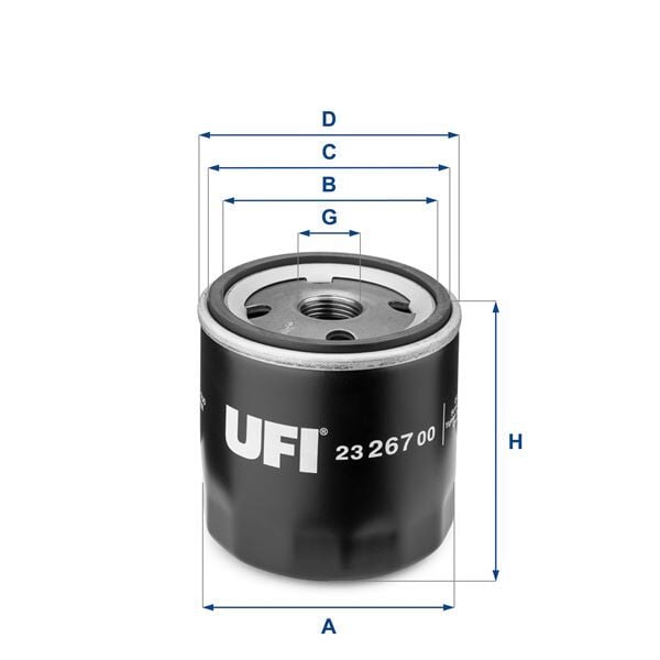 UFI 2326700 YAĞ FİLTRESİ FORD FOCUS/MONDEO/FIESTA/MAZDA/ESCORT-1.25-1.4-1.6 BENZİN S MAX 07>14 1.6 ZETEC VOLVO C30 S40 S80 V40 V50 V60 V70 - Görsel 1