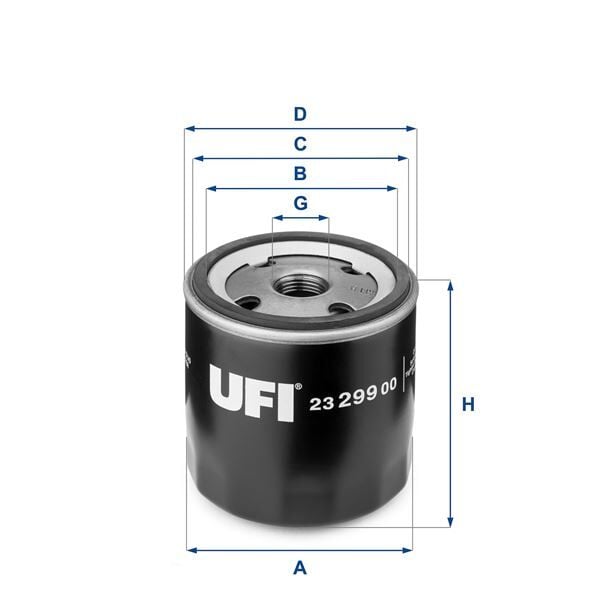 UFI 2329900 YAĞ FİLTRESİ ASTRA G 98-05 -ASTRA H-COMBO 05- -CORSA C 00- -VECTRA C 02- 1.4-1.6-1.6-1.8 16V-2.0T - Görsel 1