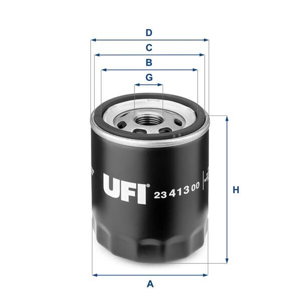 UFI 2341300 YAĞ FİLTRESİ FORD FIESTA 1.2L 1.4L 01-> / C-MAX 1.6L 03-07 / FOCUS 1.4L 1.6L / FUSION. MONDEO 1.8L 2 .0L / VOLVO S40 S80 / MAZDA 3 2.0L LF BK BL 03-> / 6 2.0L GG GH 02-12 / 5 2.0L CR19 05-10 - Görsel 1