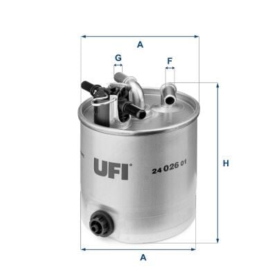 UFI 2402601 YAKIT FİLTRESİ KAPALI TİP NISSAN QASHQAI 1.5L Dci K9K J10DE 06-13 / RENAULT KOLEOS 08> 2.0DCI OE - Görsel 1