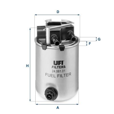 UFI 2406101 YAKIT FİLTRESİ SİYAH SENSÖRLÜ SOKET NISSAN QASHQAI 1.5L K9K dizel J11 6 vites 14-> 1.6L R9M Dci d izel J10 J11 14-> - Görsel 1