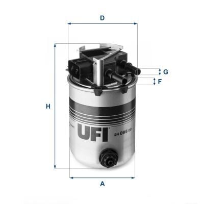 UFI 2409500 YAKIT FİLTRESİ SİYAH SENSÖRLÜ SOKET NISSAN QASHQAI 1.5L K9K J11 6 vites 14-> 1.6L R9M Dci J11 14-> / X-TRAIL 1.6L R9M Dci T32 14-> / RENAULT KADJAR 15-> - Görsel 1