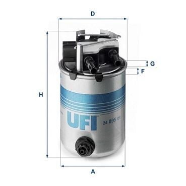 UFI 2409501 YAKIT FİLTRESİ BEYAZ SENSÖRLÜ SOKET NISSAN QASHQAI 1.5L K9K J11 6 vites 14-> 1.6L R9M Dci J11 14-> / X-TRAIL 1.6L R9M Dci T32 14-> / RENAULT KADJAR 15-> - Görsel 1