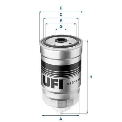 UFI 2435100 YAKIT FİLTRESİ ASTRA-CORSA-VECTRA-TRAFFIC-BOXER-PALIO-DUCATO1.7-1.9-2.4-2.5D-ACCENT-ERA-GETZ 1.5CRDİ - Görsel 1