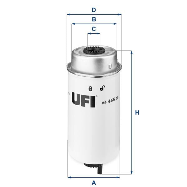 UFI 2445500 YAKIT FİLTRESİ TRANSİT V348-V347 2.2-2.4-3.2 TDCI 200PS 06>11 EURO4 - Görsel 1