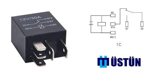 USTUN RL350 MİKRO ROLE 12V 5P 40 AMPER - Görsel 1