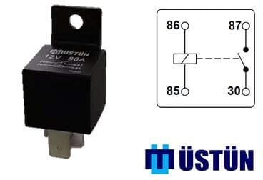 USTUN RL800 GÜÇ ROLESİ 12V 4P 80A - Görsel 1