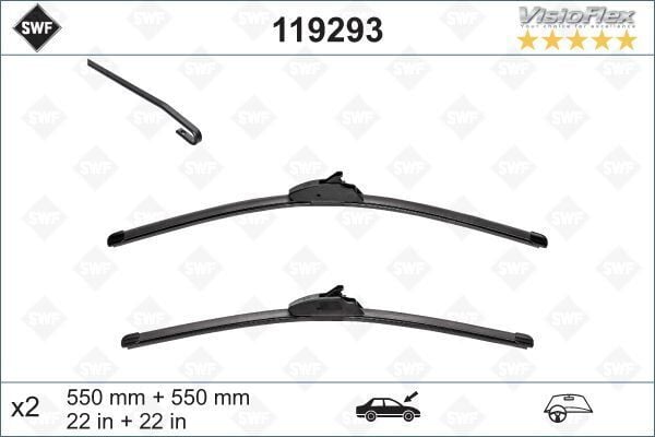 VALEO 119293 SILECEK SUPURGESI TAKIMI 550mm / 550mm LAND ROVER DISCOVERY III-IV L319 RANGE ROVER P38A L320 SWF - Görsel 1