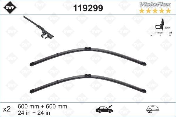 VALEO 119299 SILECEK SUPURGESI TAKIMI 600mm / 600mm MERCEDES W204 S204 C204 C218 X218 W212 S212 C207 A207 SWF - Görsel 1