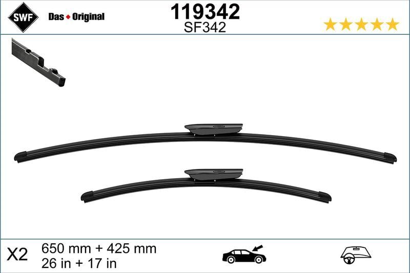 VALEO 119342 SILECEK SUPURGESI TAKIMI 650mm / 425mm BMW F40 F44 SWF - Görsel 1
