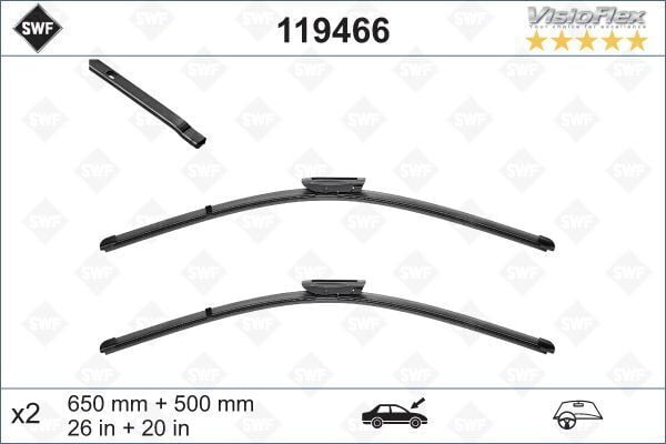 VALEO 119466 ÖN SİLECEK SÜPÜRGESİ TAKIM VIVARO C-ZAFIRA LIFE 19> EXPERT-TRAVELLER-JUMPY-SPACETOURER-PROACE 16> FLAT BLADE VM904 X2 650 500 MM - Görsel 1