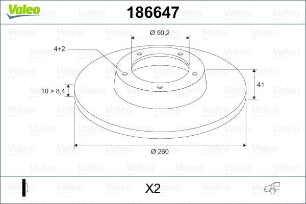 VALEO 186647 ARKA FREN DİSKİ DOLU TİP MITSUBISHI CARISMA 1.6L 4G92 DA1A 95-> 1.8L GDI 4G93 DA2A 95-> 1.9L DI-D F9Q dizel DA5A 00-05 / SPACE STAR 1.3L 1.6L DG1A 98-> 260 çap x 4 bijon - Adet disk fiyatıdır - Görsel 1