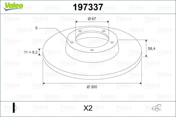 VALEO 197337 FREN DISKI ARKA MERCEDES S-CLASS W220 98>05 - Görsel 1