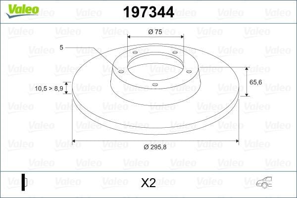 VALEO 197344 FREN DISKI ARKA BMW E81 E87 E90 - Görsel 1