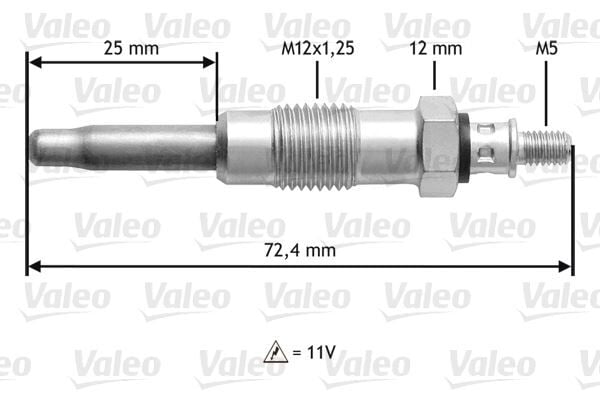 VALEO 345100 KIZDIRMA BUJİSİ 11V PARTNER-BERLINGO-P205-P206-P306-P405-P406-P605-P806-EXPERT-JUMPYXANTIA-XSARA-ZX 1.8-1.9 XUD7-XUD9 BOXER-JUMPER-DUCATO 1.9 ASTRA G-OMEGA B-FRONTERA A 1.7 VITARA-CLIO I-DOBLO-J9-MAST - Görsel 1