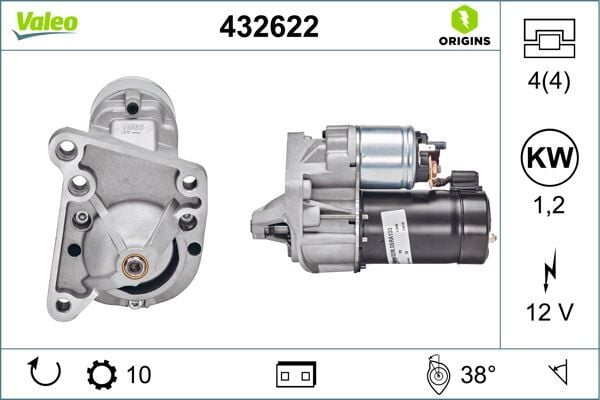 VALEO 432622 MARŞ MOTORU ŞANZUMAN R9-R19 ENJ MGN-CLIO-LGN 10 DŞ - Görsel 1