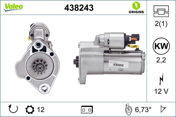 VALEO 438243 MARŞ MOTORU VW CRAFTER-AMAROK-MERCEDES SPRİNTER 10> 12V-12 DİŞ - Görsel 1