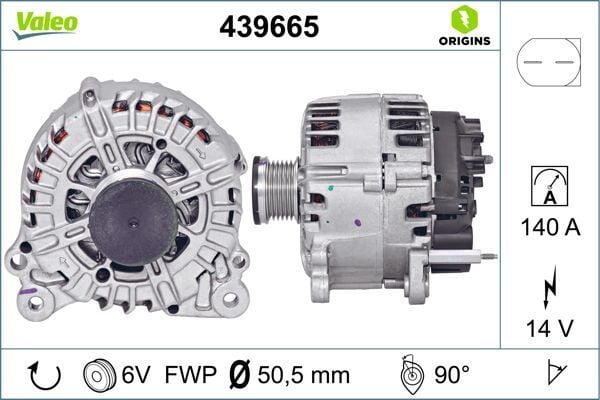 VALEO 439665 ALTERNATÖR VW GOLF 1.4TSI TG14C027 ALTERNATÖR BİNEK - Görsel 1