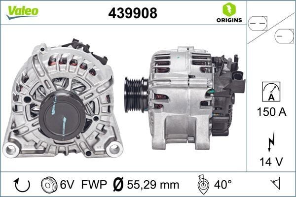 VALEO 439908 ALTERNATÖR FORD FOCUS /KUGA / C -MAX 11> 2.0 TDCİ 150 AMP - Görsel 1