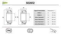 VALEO 502612 ÖN TEKER RULMAN SETİ HYUNDAI ACCENT 1.3L 1.5L 4G13 4G15 95-00 / EXCEL 1.5L 4G15 89-94 / MITSUBISHI LANCER 1.5L 4G15 87-94 - Görsel 1
