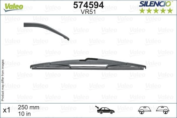VALEO 574594 ARKA CAM SİLECEK SÜPÜRGESİ OPEL ASTRA K 15>21 INSIGNIA B 17> 250mm - Görsel 1