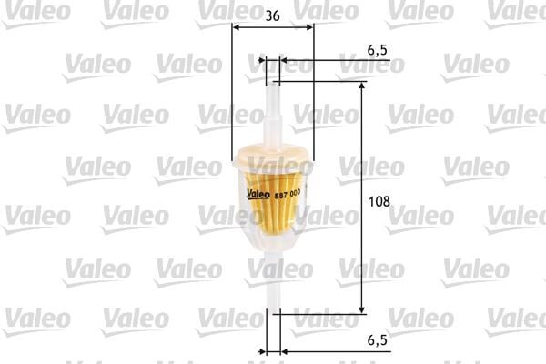 VALEO 587000 ŞEFFAF BENZİN ARA FİLTRE KÜÇÜK TİP ÜNİVERSAL - Görsel 1