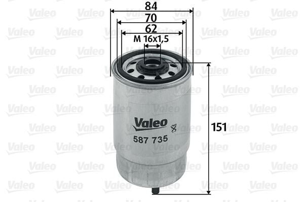 VALEO 587735 YAKIT FİLTRESİ HYUNDAI ACCENT ERA. GETZ 1.5L D4FA 06-10 / SONATA 2.0L D4EA 06-11 / i30 1.4L 1.6L CRD i 12-> / SANTAFE D4EB 06-09 / KIA RIO 1.5L CRDİ 05-> / SORENTO 2.5L D4CB 02-> 2.0L D4HA 10-12 - Görsel 1