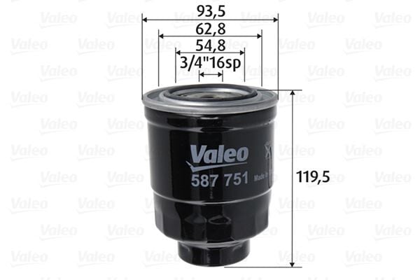 VALEO 587751 YAKIT FİLTRESİ TOYOTA AURIS. COROLLA 1.4L 1NDTV NDE150 D-4D dizel 07-> - Görsel 1