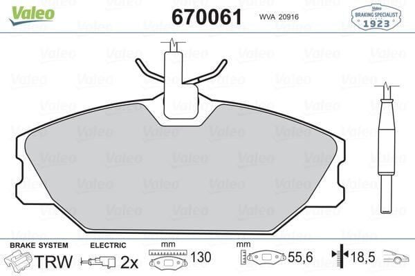 VALEO 670061 ÖN FREN BALATASI RENAULT LAGUNA 97>01 SAFRANE II 96>02 MEGANE I 97>01 SCENIC MEGANE Sc nic 97>02 1.4 1.6 1.8 1.9D 2.0 2.2D - Görsel 1