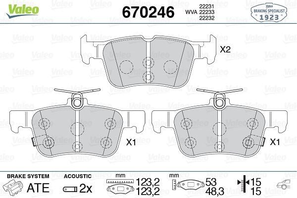 VALEO 670246 ARKA FREN BALATASI GALAXY III 15> MONDEO V 14> EDGE 15>19 FOCUS IV 17> KUGA III 19> - Görsel 1