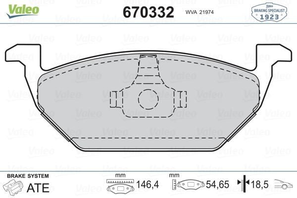 VALEO 670332 GDB1357 ÖN BALATA GOLF IV BORA 97-6.05 POLO 99 > OCTAVIA 97 >LEON TOLEDO 99-06 IBIZA 02 > AUDI - Görsel 1