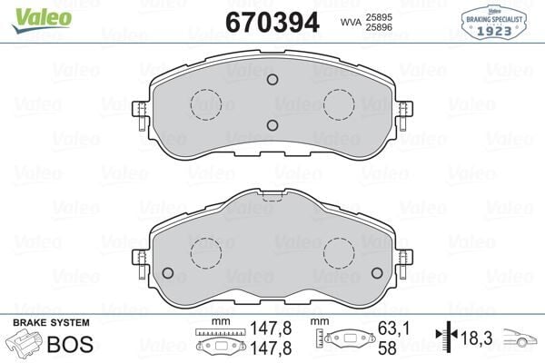 VALEO 670394 ÖN FREN BALATASI 283mm ASTRA L 21> COMBO E 18> BERLINGO 18> PARTNER 18> 308 II-III 13> RIFTER 18> - Görsel 1