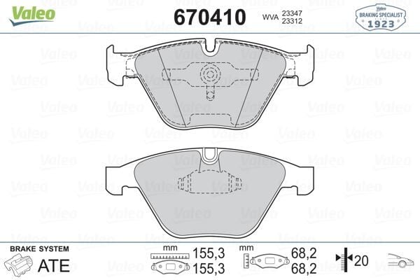 VALEO 670410 FREN BALATASI ON BMW E60 E61 E63 E64 E65 E66 - Görsel 1