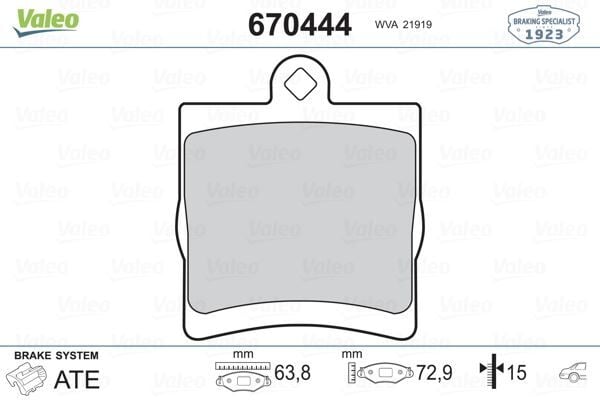 VALEO 670444 FREN BALATASI ARKA MERCEDES W203 CL203 C209 W210 R171 - Görsel 1