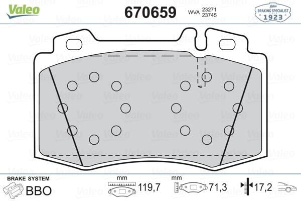 VALEO 670659 FREN BALATASI ON MERCEDES AMG W203 S203 C209 C219 W211 W220 - Görsel 1