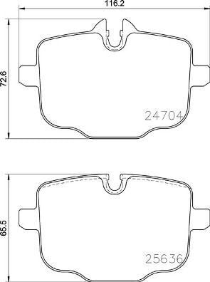 VALEO 671042 FREN BALATASI ARKA BMW G30 G38 G32 G11 G12 G16 G01 G02 G05 G06 G07 I20 - Görsel 1