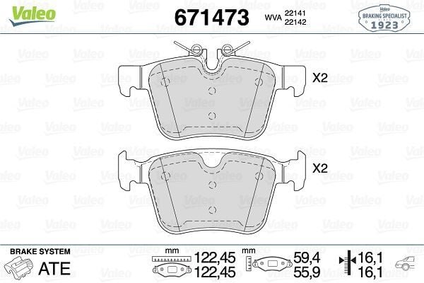 VALEO 671473 FREN BALATASI ARKA LAND ROVER DISCOVERY L550 RANGE ROVER L538 L551 L560 . VOLVO S90 16> V90 V60 XC60 XC90 14> - Görsel 1