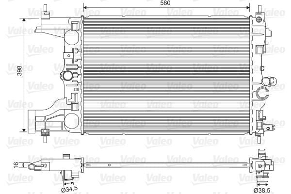 VALEO 701594 RADYATÖR MEKANİK ASTRA J-ZAFIRA TOURER C-CRUZE 1.4-1.6 AL/PL/BRZ 580x398x16 - Görsel 1