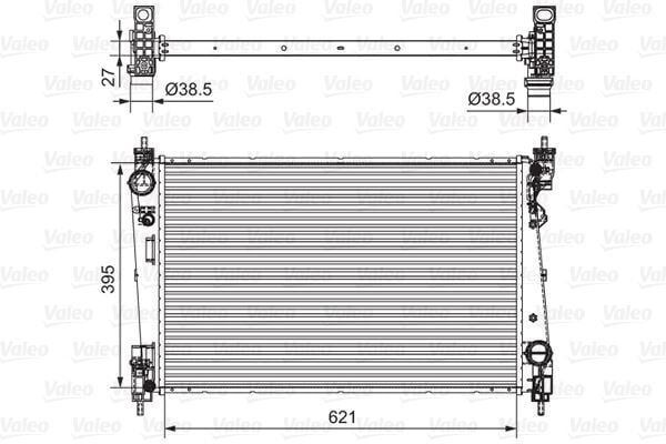 VALEO 701655 RADYATÖR DOBLO 1.4-1.3 DMTJ 10 > COMBO 1.3 CDTİ 12 > MEKANİK AC /- 620x400x16 - Görsel 1