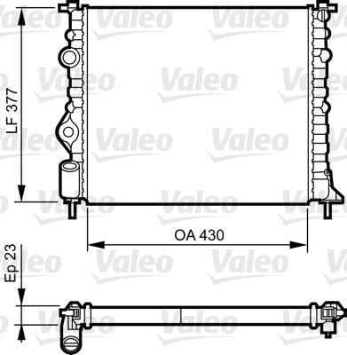 VALEO 731378 RADYATÖR CLIO II-LOGAN 04>KNG 01>MGN 96>1.4-1.61.5D-1.9 AL KLİMASIZ MEK 430x377.5x23 - Görsel 1