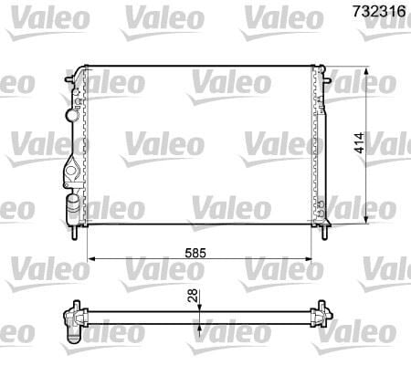VALEO 732316 RADYATÖR MGN I-SCENIC 1.4-1.6-1.8-2.0 16V AC MEK 585x414.5x23 - Görsel 1