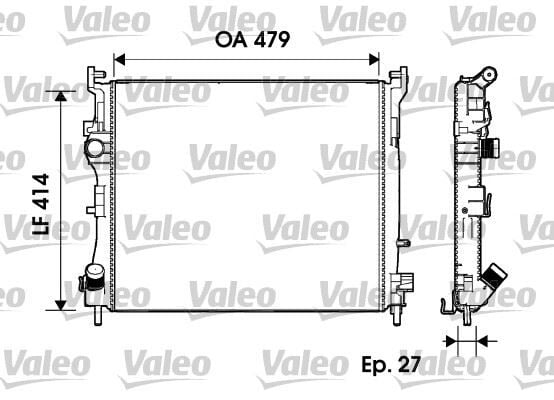 VALEO 732960 MOTOR SU RADYATÖRÜ RENAULT CLIO II 98>05 SYMBOL 00> SYMBOL II 08> 1.5DCI MT AC MEKANİK 480x416x34 - Görsel 1
