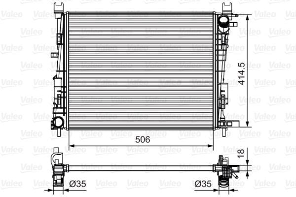 VALEO 735634 MOTOR SU RADYATORU CAPTUR I 12> CLIO IV 12> DOKKER 12> SYMBOL III 14> SANDERO II 12> 0.9 TCE 1.2 TCE 1.5 DCI 1.6 506x414x18 - Görsel 1