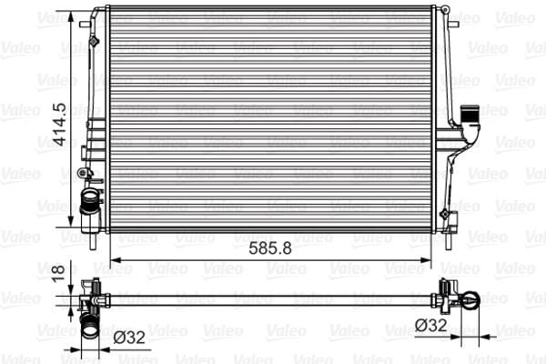 VALEO 735635 RADYATÖR DACIA DUSTER 10 > LOGAN 05 > 1.5 DCİ Mek.Şanz. / AC AL/PL/BRZ - Görsel 1