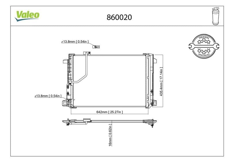 VALEO 860020 KLIMA RADYATORU MERCEDES W204 S204 C204 C218 W212 A207 C207 X204 - Görsel 1